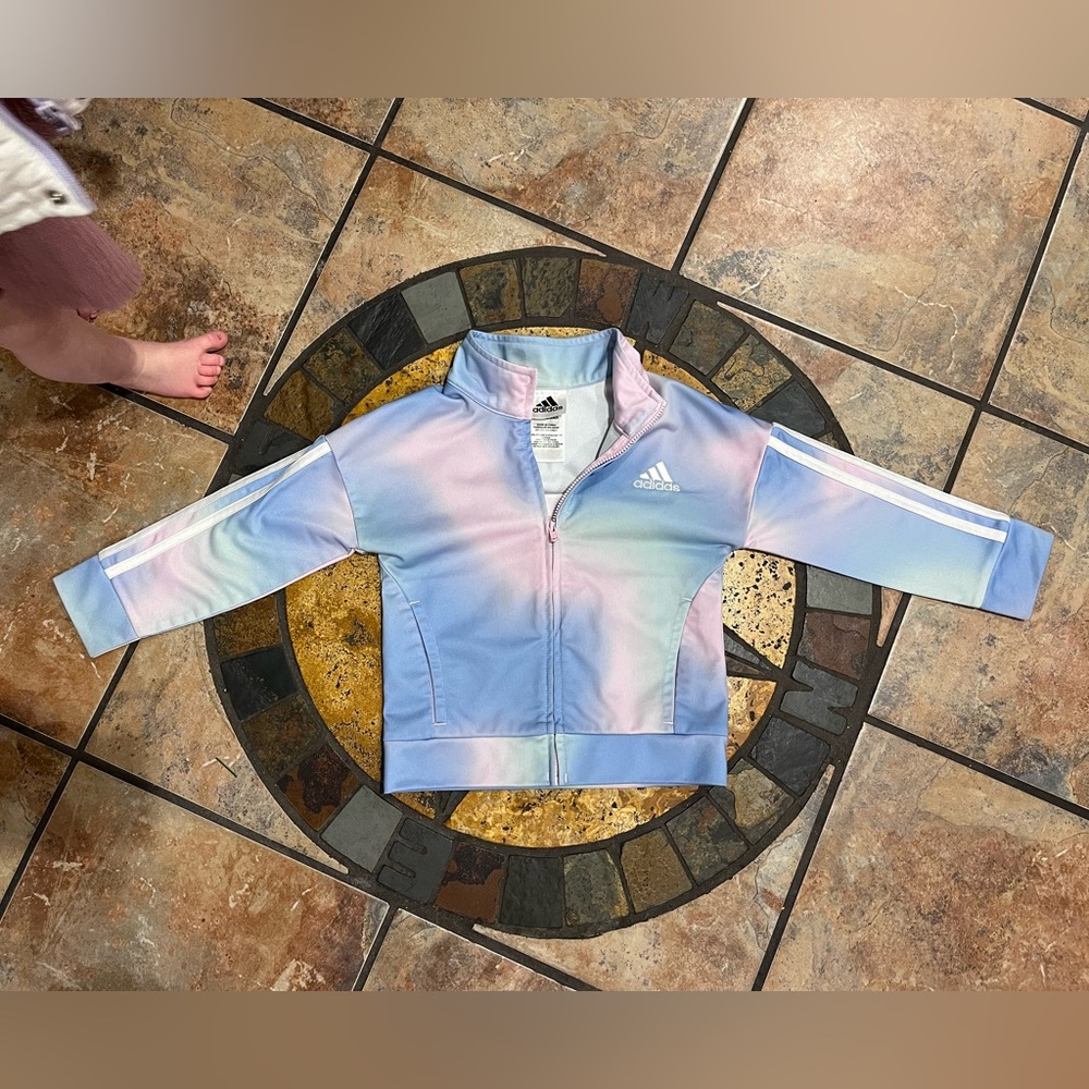 Adidas tie dye toddler track jacket